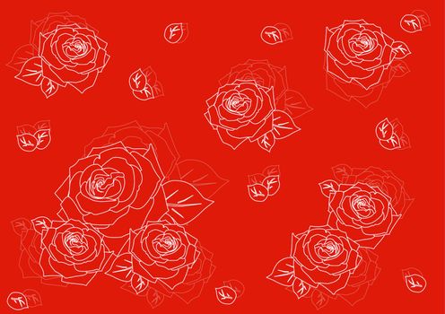 seamless background with silhouettes of roses