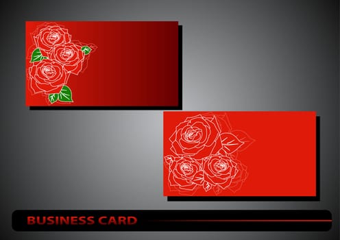 business card with a silhouette of Rose