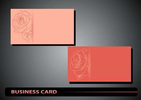 business card with a silhouette of Rose