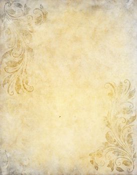 old grunge paper background with vintage victorian style 