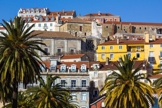 a view of Alfama - the old town of Lisbon, Portugal