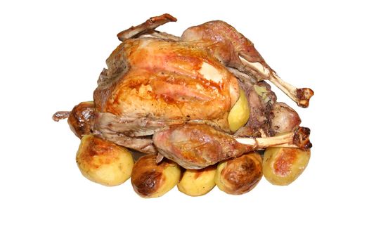 Turkey with a potato, a dish for Thanksgiving Day or for other holiday