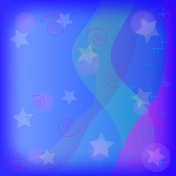Abstract background for a holiday: lines and stars on blue and violet