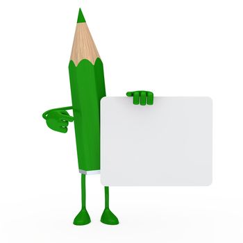 red pencil figure point finger on billboard