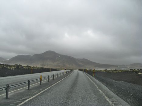 The long road to nowhere in Iceland in spring