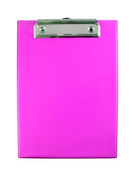 Pink clipboard isolated on white background