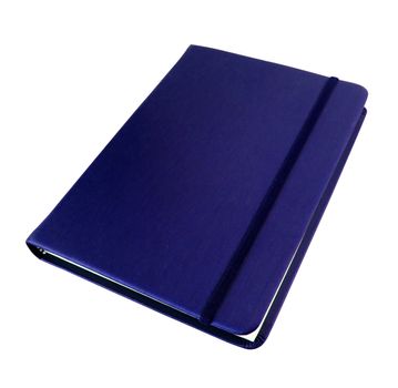 silk blue cover notebook isolated on white background 