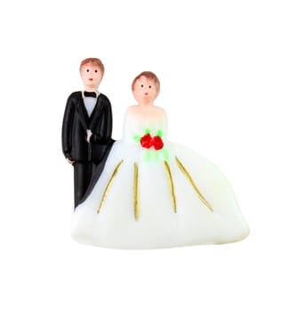 wedding couple doll isolated on white