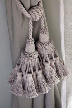 Curtain from a cotton with the big brushes