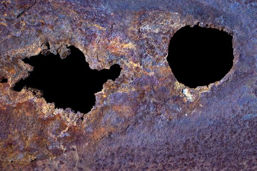 Structure of rusty iron tubes