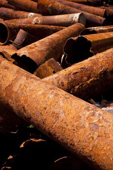Structure of rusty iron tubes