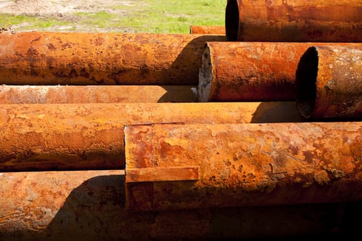 Structure of rusty iron tubes