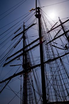 Traditional sailing ship in Holtenau, germany