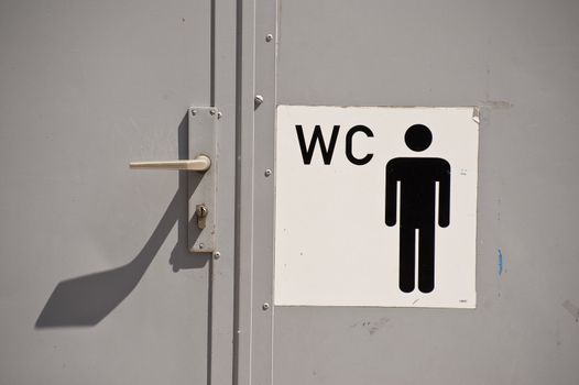 Close up of a toilet door