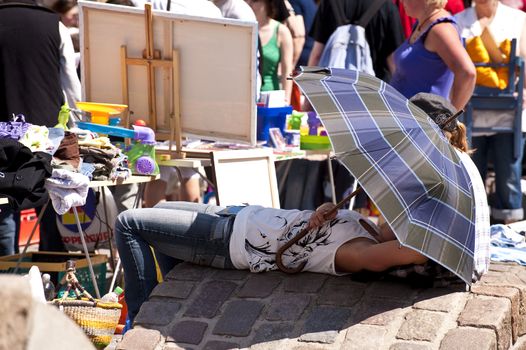 scene on a flea market