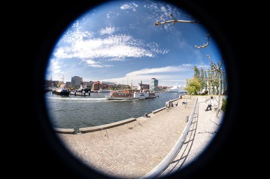 Scene in the port of Kiel, Germany