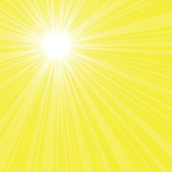 Abstract bright yellow sun rays, vector illustration.