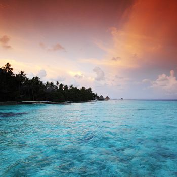 sunset on the sea beach
