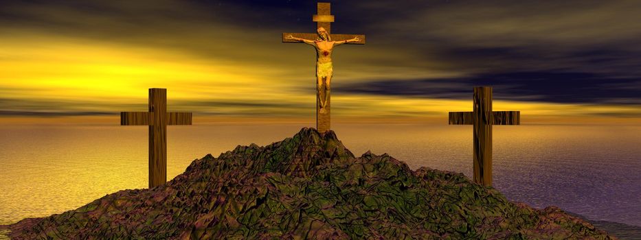 Golgotha and sky