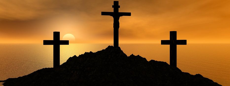 Golgotha and sky
