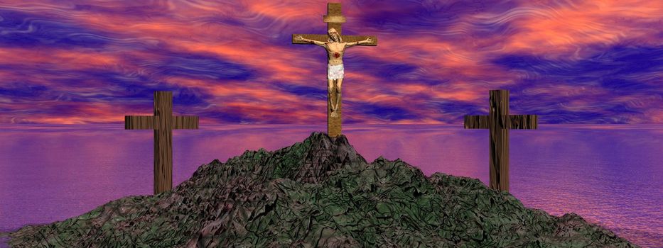 Golgotha and sky