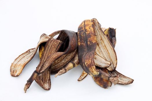 Bannana skins against a plain white background.