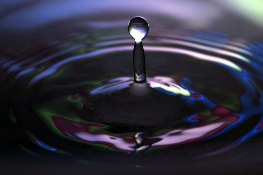 great colourful water drop macro shot