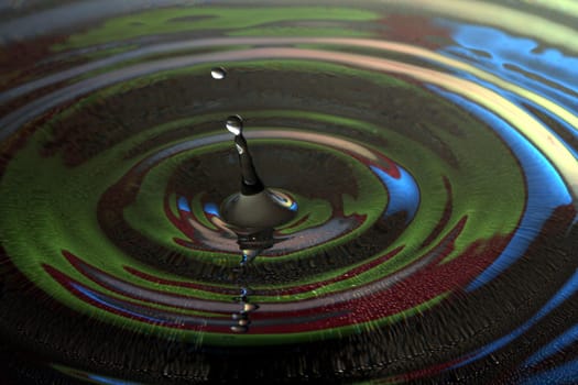 great colourful water drop macro shot