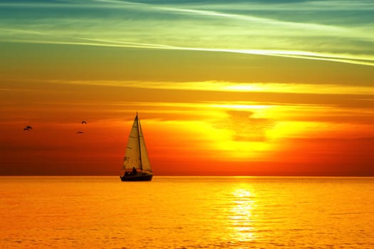 Beautiful sea sunset