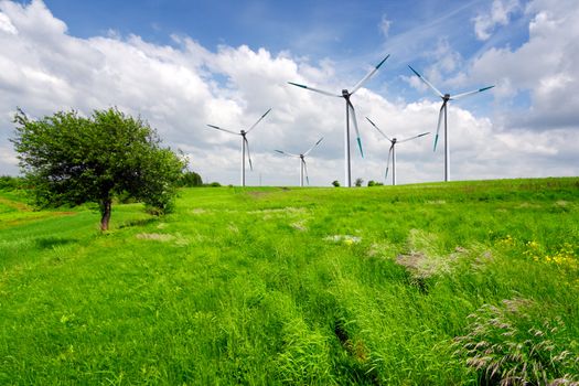 Wind turbines farm