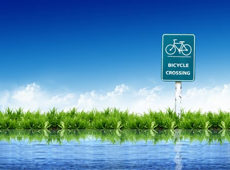 bicycle sign and   landscape