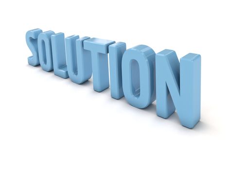 Word solution on a white background, light shade
