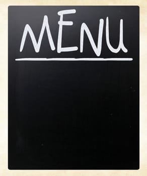 Blank blackboard with white chalk smudges used a restaurant menu.