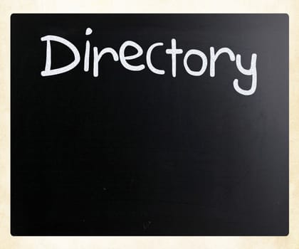 "Directory" handwritten with white chalk on a blackboard