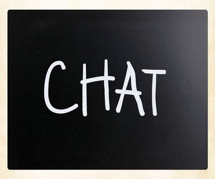 The word "Chat" handwritten with white chalk on a blackboard
