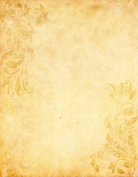 old grunge paper background with vintage victorian style 