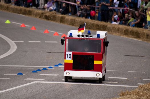 Scene on a soap box derby