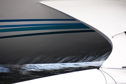 Close up of a modern yacht