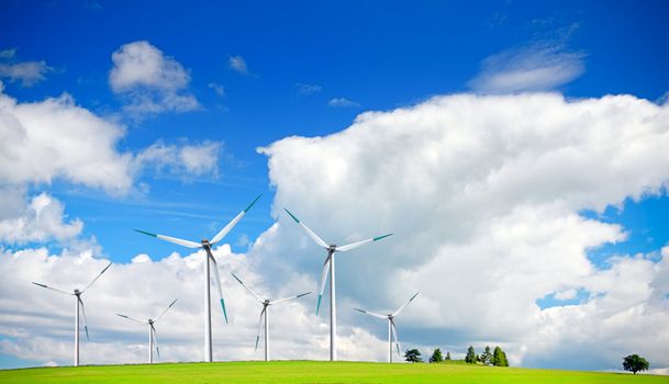 Wind turbines farm