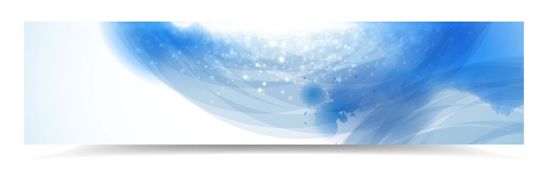 Abstract header with blue watercolor effect and lights