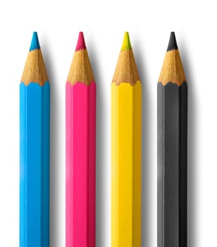 Color pencils cmyk four color process cyan magenta yellow black