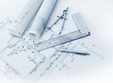 Construction plan tools and blueprint drawings
