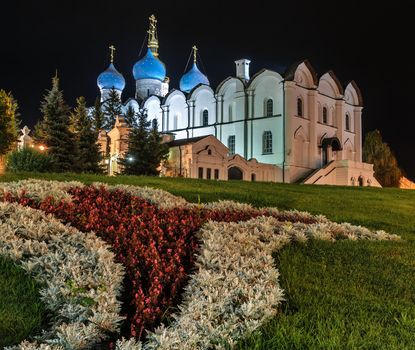 Night view of the Annunciation Cathedral in Kazan Kremlin, a nice example of the Pskov architecture.