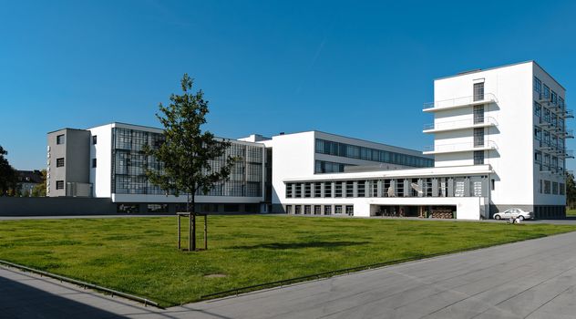 General view of the Bauhaus main building in Dessau (Germany).