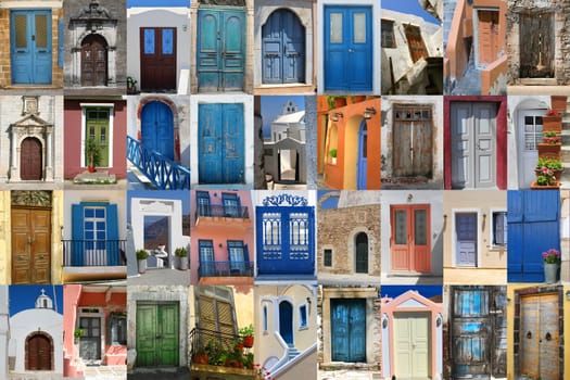 Golorful Greek doors collection compilation 