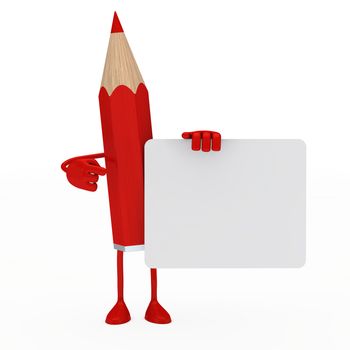 red pencil figure point finger on billboard
