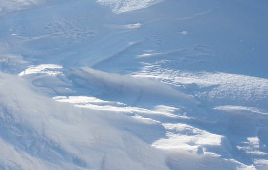 Pure clean white snow formations on cold winter day