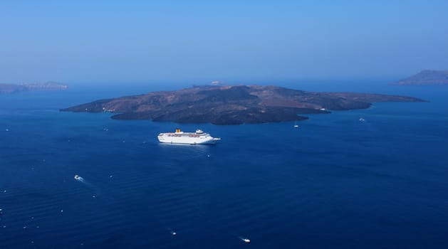 Caldera panorama Santorini island Greece