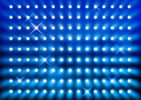 Premier stage presentation sparkling blue spotlight wall background