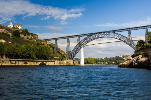 Metallic and Beam Bridges in Porto, Douro River, Portugal.